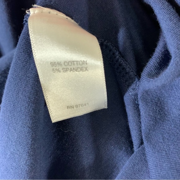 2/$35 J.Jill Blue Henley cotton knit roll tab-sleeve top - Picture 7 of 8